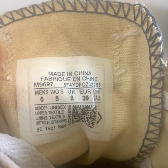 Converse Chuck Taylor Ox Low Navy Sneakers Sz 8 - Picture 6 of 6